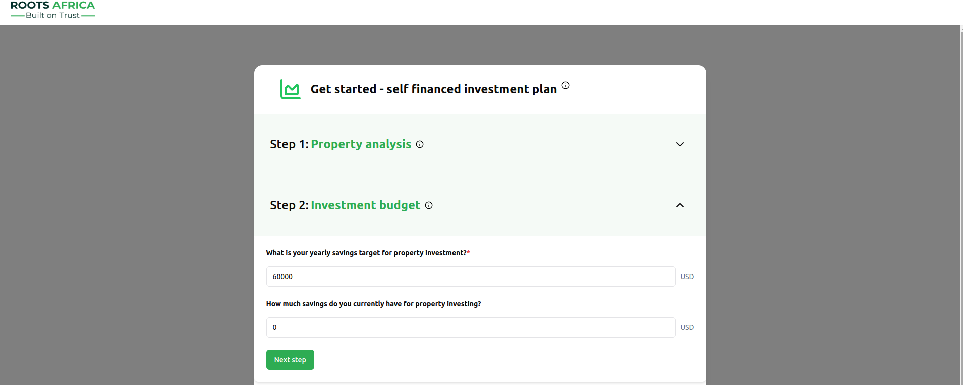 Investment Budget Form